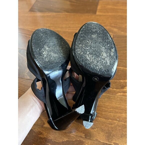 Michael by Michael Kors Womens Black Front Zipper Sexy Heels Size 7 M Open Toe - Picture 6 of 8